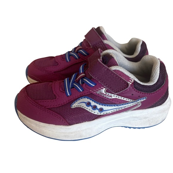 Saucony Kids Cohesion Purple Blue Athletic Sneakers SK167900 Size 12M - Picture 3 of 7